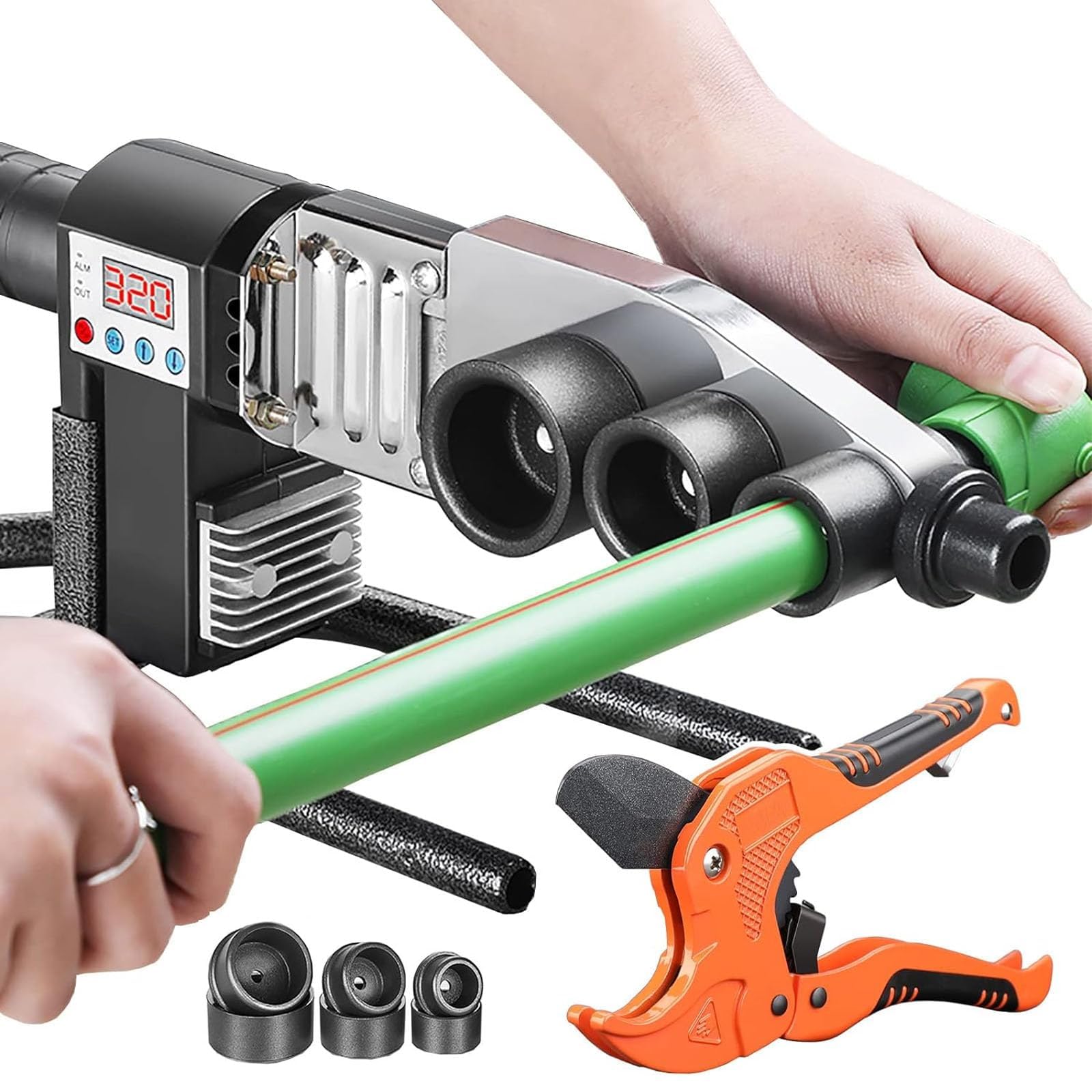 Amazon.co.jp: パイプ融着機、ハンドヘルドソケット融着機、100-320℃温度調整可能、二重放熱、溶接用(20-32mm)PPR ...
