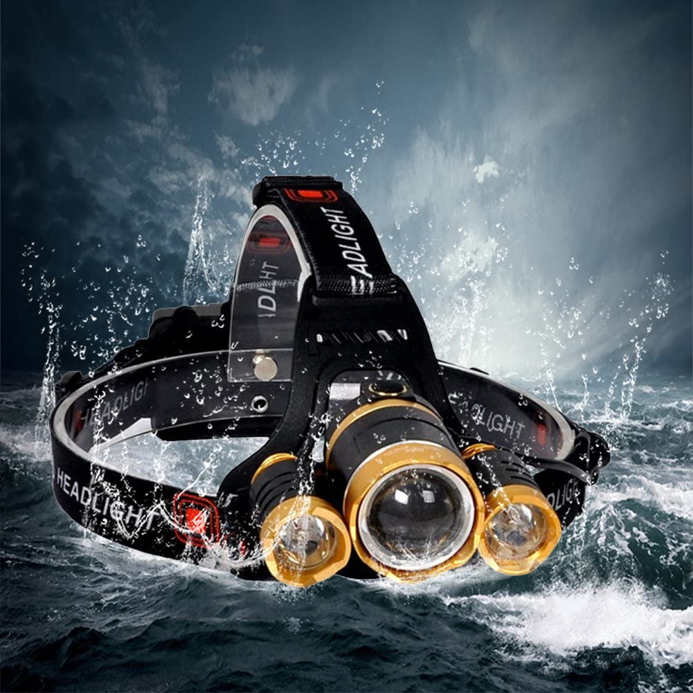 Torcia Frontale Ricaricabile Impermeabile, Aggiornata Super Luminosa 12000 Lumen Sensore Zoomabile Focus Regolabile Torcia Da Testa per Campeggio Pesca Escursionismo Caccia Corsa Cammino Ciclismo