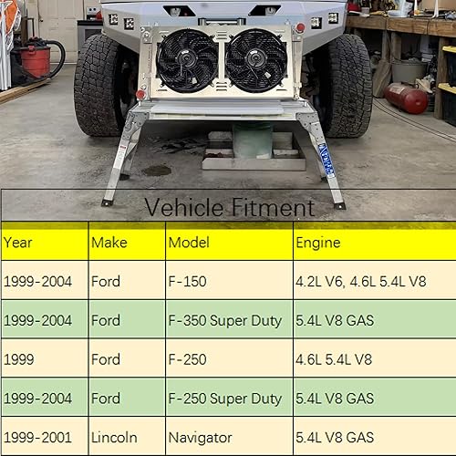 Miniatura 2 de KUUHLERSAT Radiador para Ford F150 F250 F350 Expedition 4.2 5.4L 4.6L V8 1999-2004, radiador de aluminio de 4 filas + cubierta  ventilador + kit de