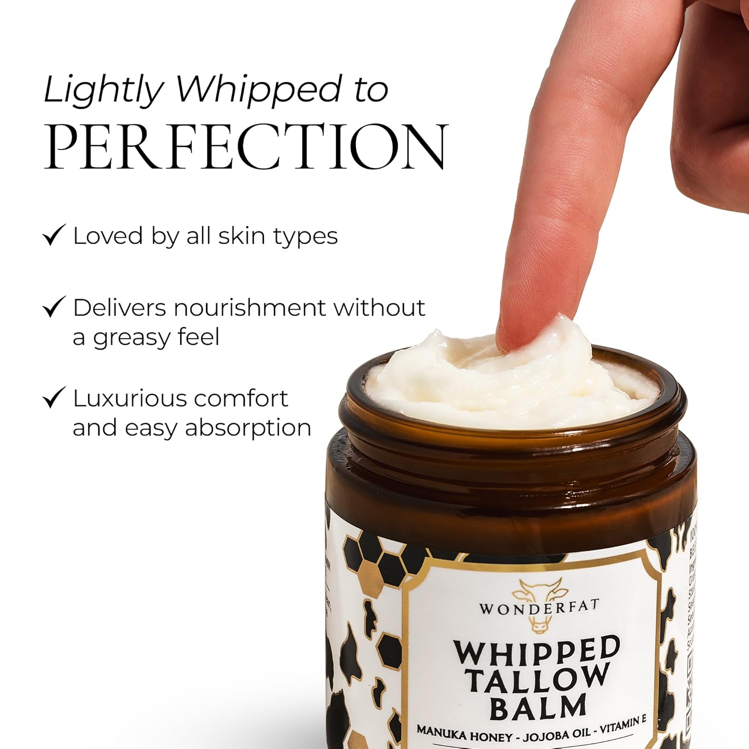 Grass-Fed Whipped Tallow Balm, Face and Body Moisturizer with Manuka Honey, Fragrance Free Tallow Moisturizer for Sensitive Skin, Lightweight Tallow Cream, 3 oz - Image 7