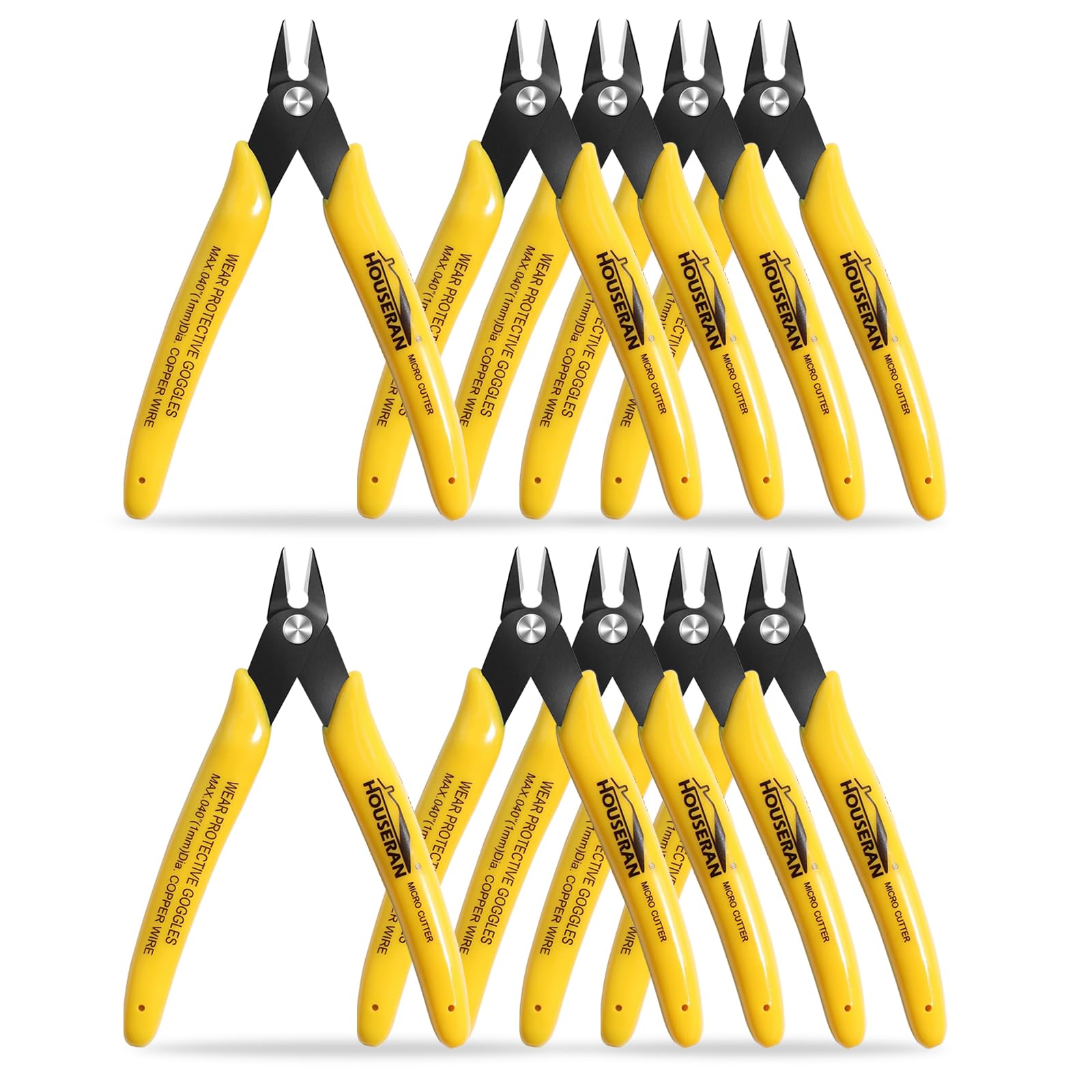 Lot de 10 micro-pinces coupantes affleurantes de 12,7 cm avec ressort, pince coupante latérale, mini coupe-fil pour la fabrication de bijoux, modèles en plastique, attaches zippées, appareils