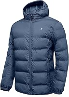 Vista 1 de Little Donkey Andy Men's Puffer Jacket Lightweight Warm Winter Coat With 4 Pockets Full Zip Windproof Insulated Hooded Jacket