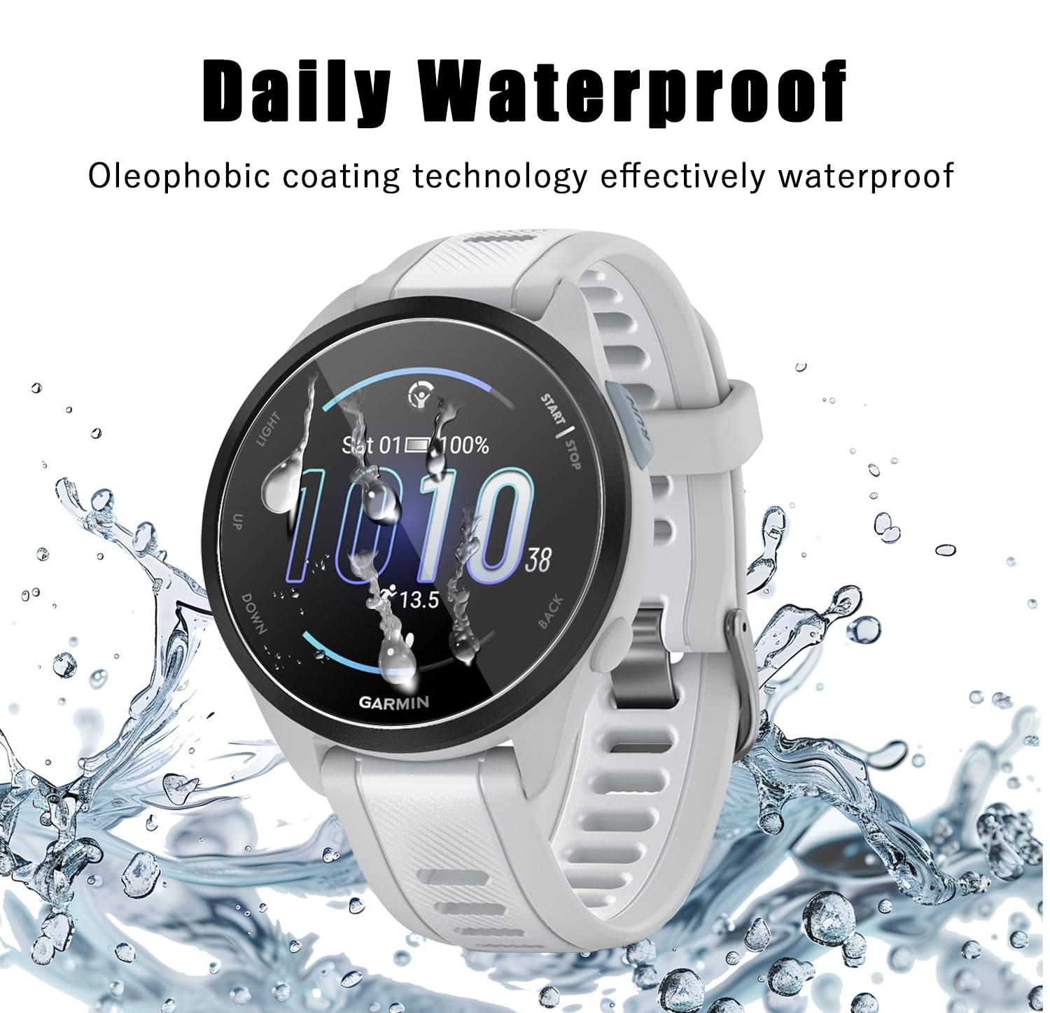 Pellicola Vetro Temperato Per Garmin Forerunner 165/165 Music - 4 Pezzi, Antigraffio E Antiurto - Trasparente - Foto 8