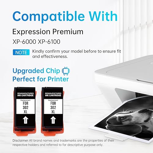 Miniatura 2 de LEMERO Cartucho de tinta remanufacturado de repuesto para impresora Epson 302 302XL 302 XL para usar con impresora Expression Premium XP6100 XP-6100