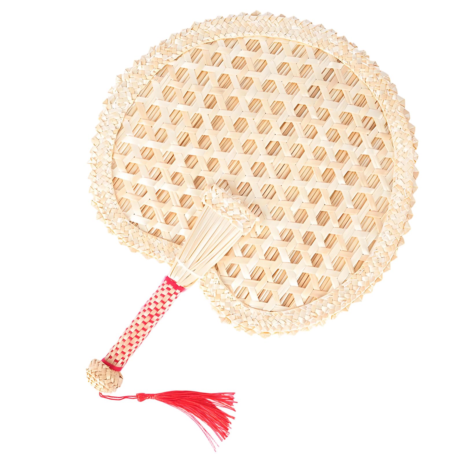 Kaeltsyn Practical Artistic Wheat Straws Weaving Fan Handcrafted Wheat Straws Texture Suitable for Children and Home Aesthetic Traditional Handcrafted