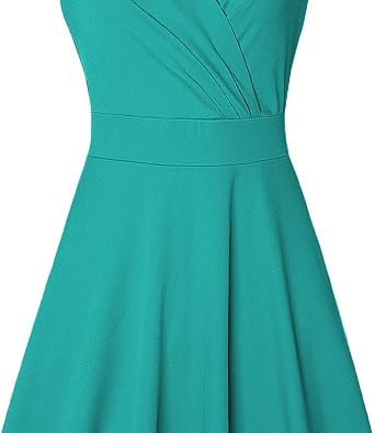 DGKaxiyaHM Women's V Neck Ruffle Strap Dress Vintage Slim Fit Flowy Cocktail Dress from Casual Wedding Party Dresses
