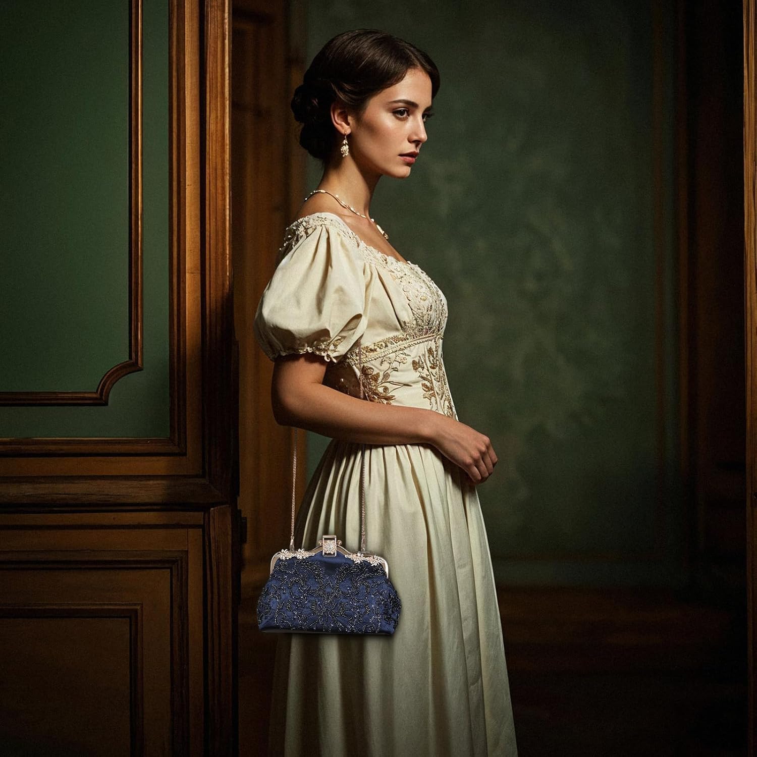 UBORSE 1920s Vintage Clutch Purse Beaded Evening Bag for Women Formal Bridal Sequin Handbag Clutch for Wedding/Prom/Cocktail | 1920s, Vintage, Beaded, Formal, Bridal, Sequin - Image 8