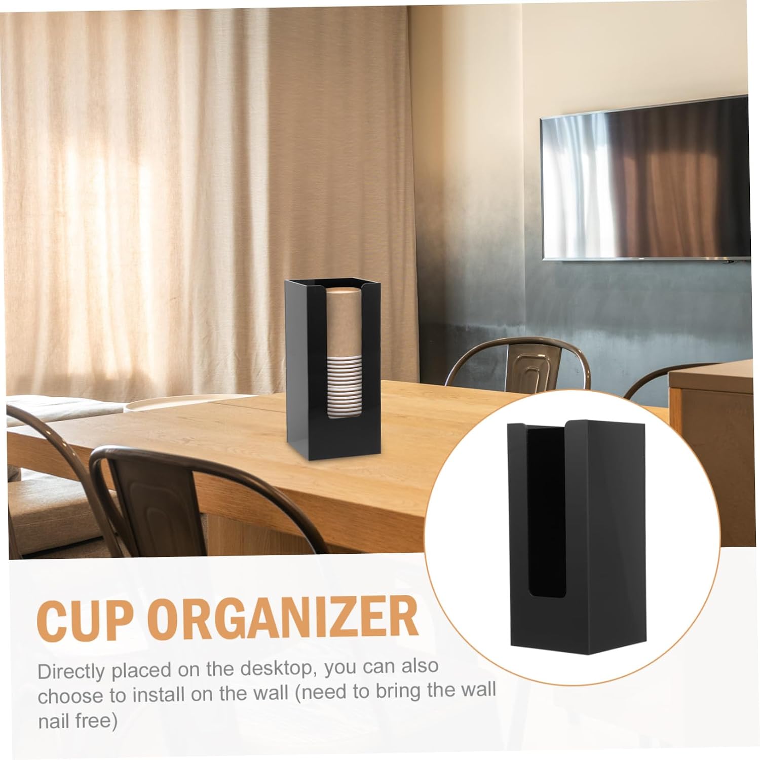 PRETYZOOM Disposable Cup Dispenser Paper Cup Holder Multi-Purpose Storage for Office to Clean and Sturdy Design