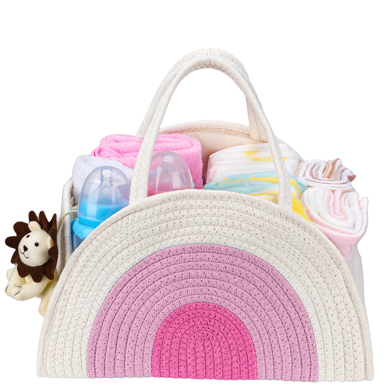 JMBNH Baby Diaper Caddy- With Removable Dividers Nursery Storage Bin and Car Organizer Boy Girl Shower Gift Basket