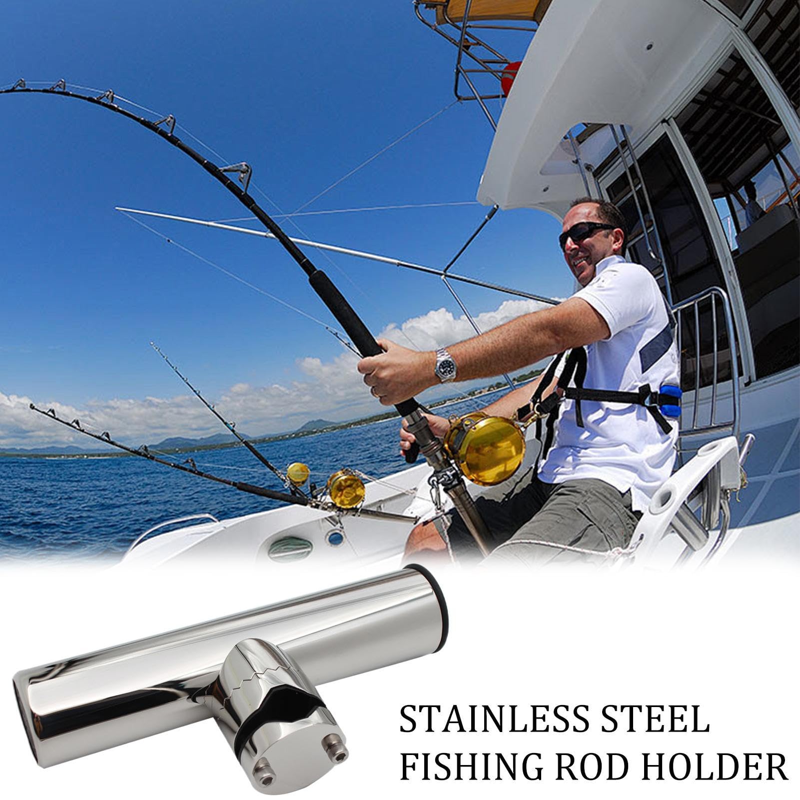 Supporto per binario per barca, morsetto per binari in acciaio inox, supporto per canna da barca, supporto per canna da pesca regolabile a 360 gradi, supporto laterale per kayak e pesca