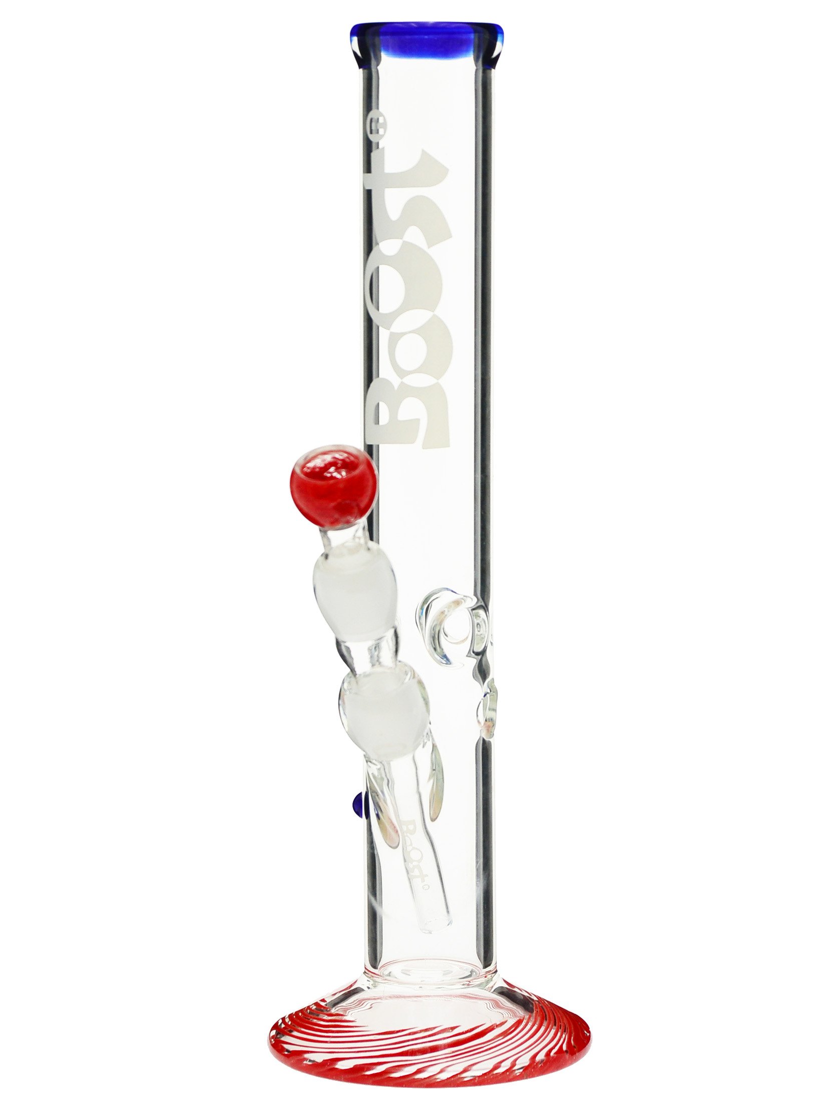 Boost Bong mit farbigen Applikationen, gerade - 38 cm, 18,8 mm - Head&Nature Bong-Kollektion