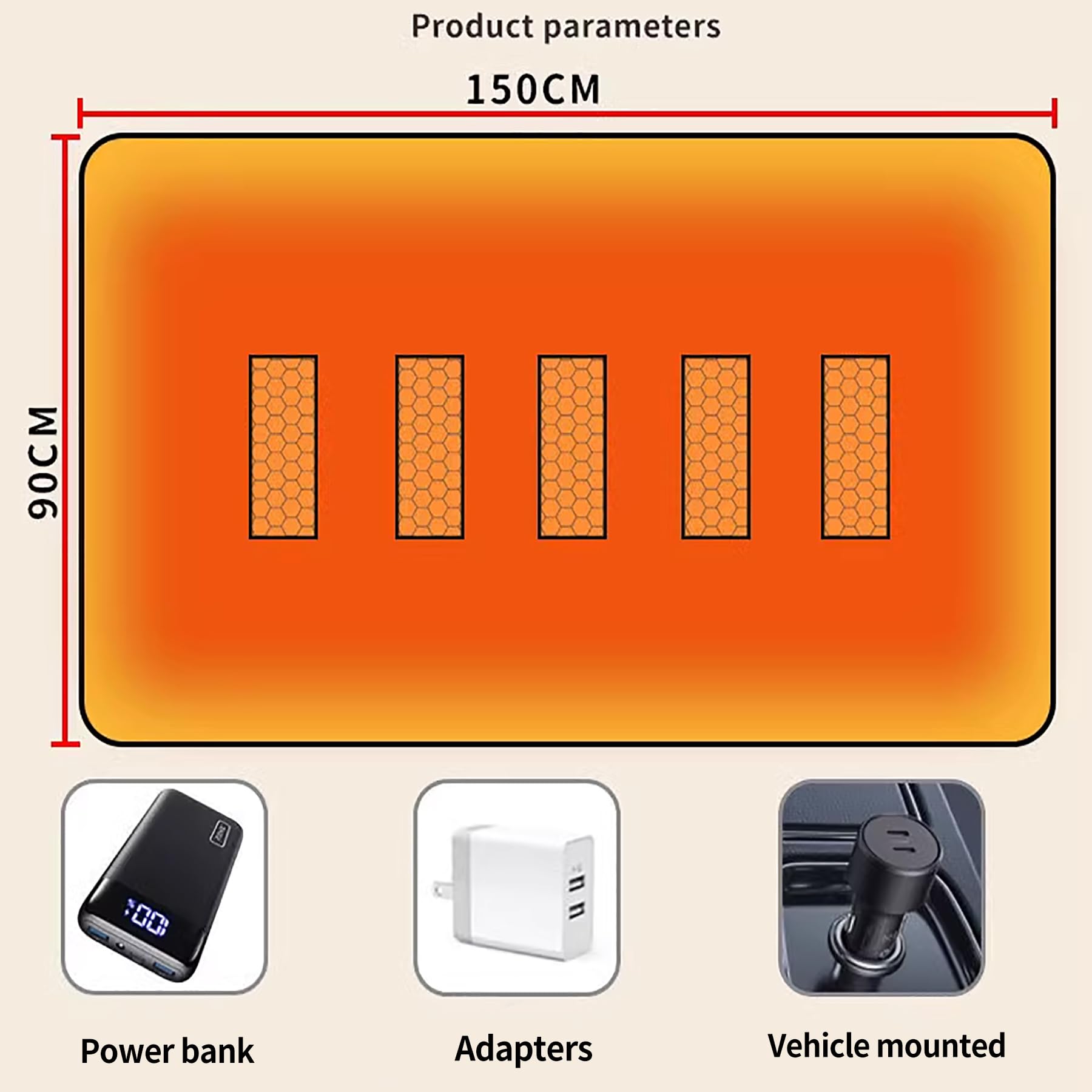 Koc elektryczny, podgrzewany szalowy koc poręczny koc grzewczy na baterie bezprzewodowy podgrzewany koc miękki elektryczny koc USB