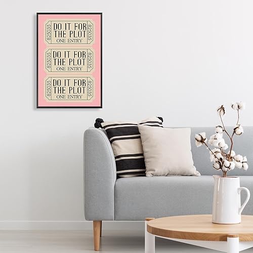 Miniatura 4 de BFADMN Trendy Do It For The Plot Posters Pink Ticket Stub Inspirational Quote Canvas Wall Art Retro Preppy Room Aesthetic Print Painting For Living