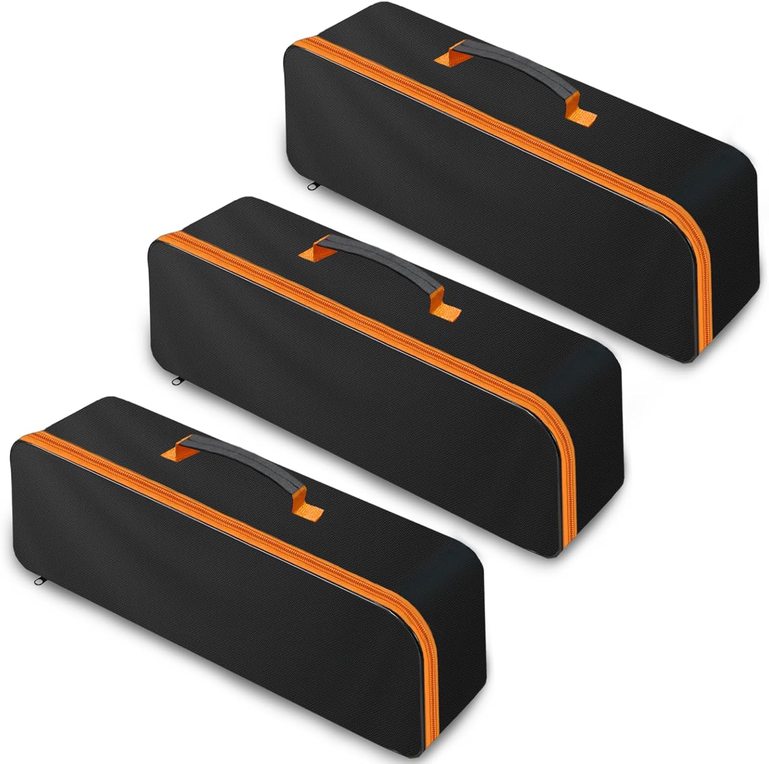 3 Pack Tool Bag with Zipper, Utility Wide Mouth Waterproof Oxford Tool Pouch, Multiple Purpose-Tool Organizers and Storage, Small Metal Tools Bags (Small)