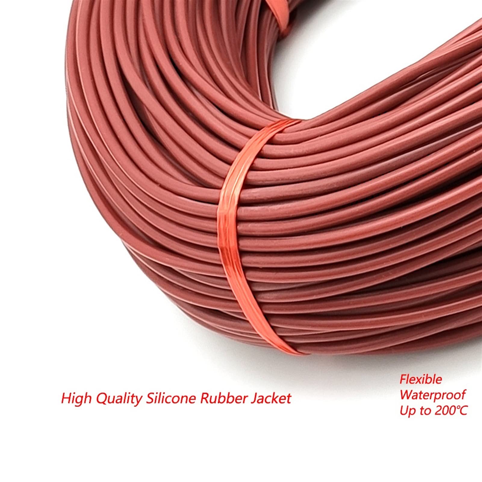 Câble Chauffant Câble de Sol Chaud, 100 mètres 33 Ohm/m 3 mm, Gaine en Caoutchouc de Silicone, Fil Chauffant en Fibre de Carbone Chauffage Durable