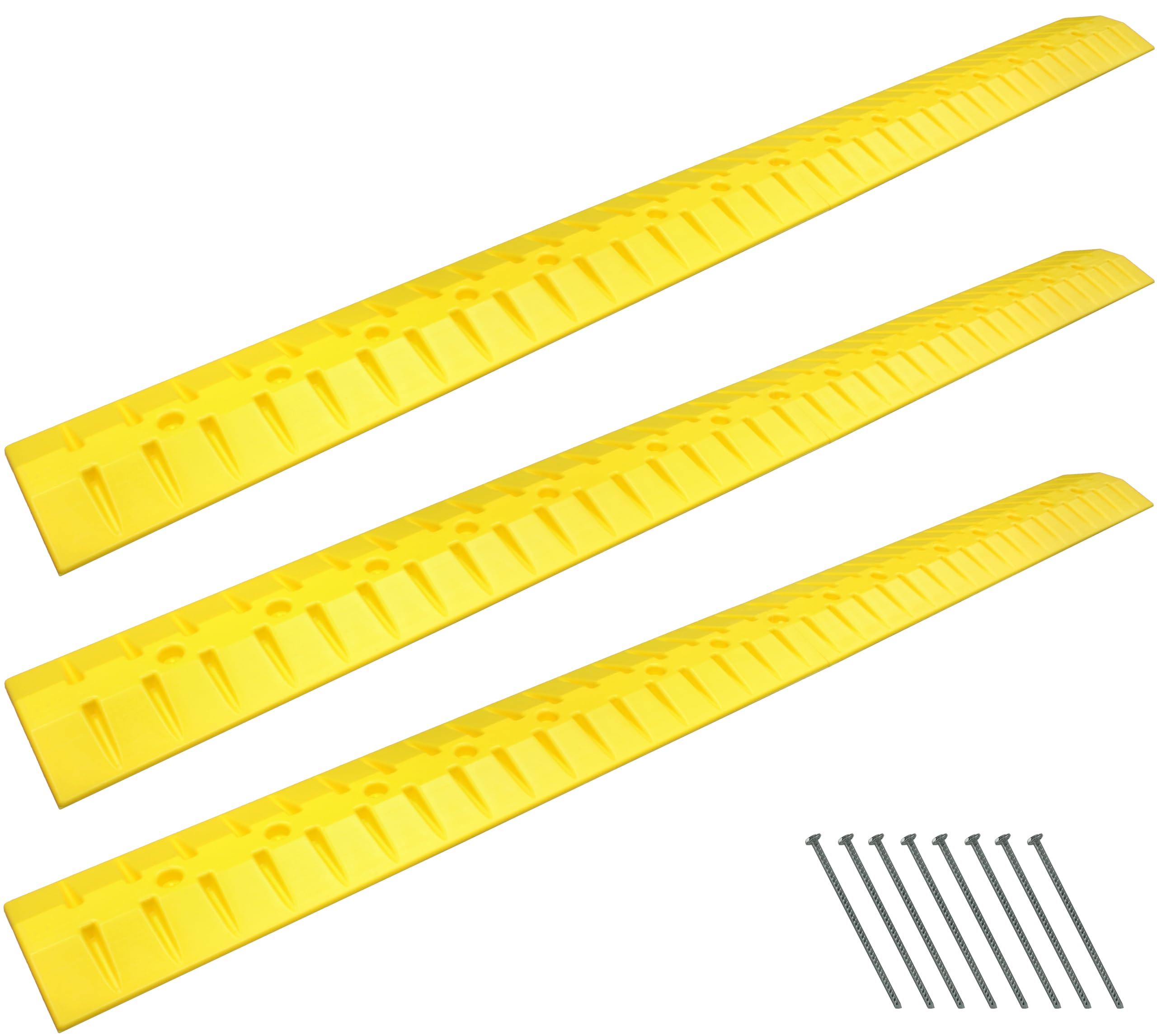 Electriduct 9 Foot Speed Bump HDPE Polyethylene Traffic Hump Vehicle Cable Ramp Cord Cover Hose Protector Includes Asphalt Mounting Hardware Safety