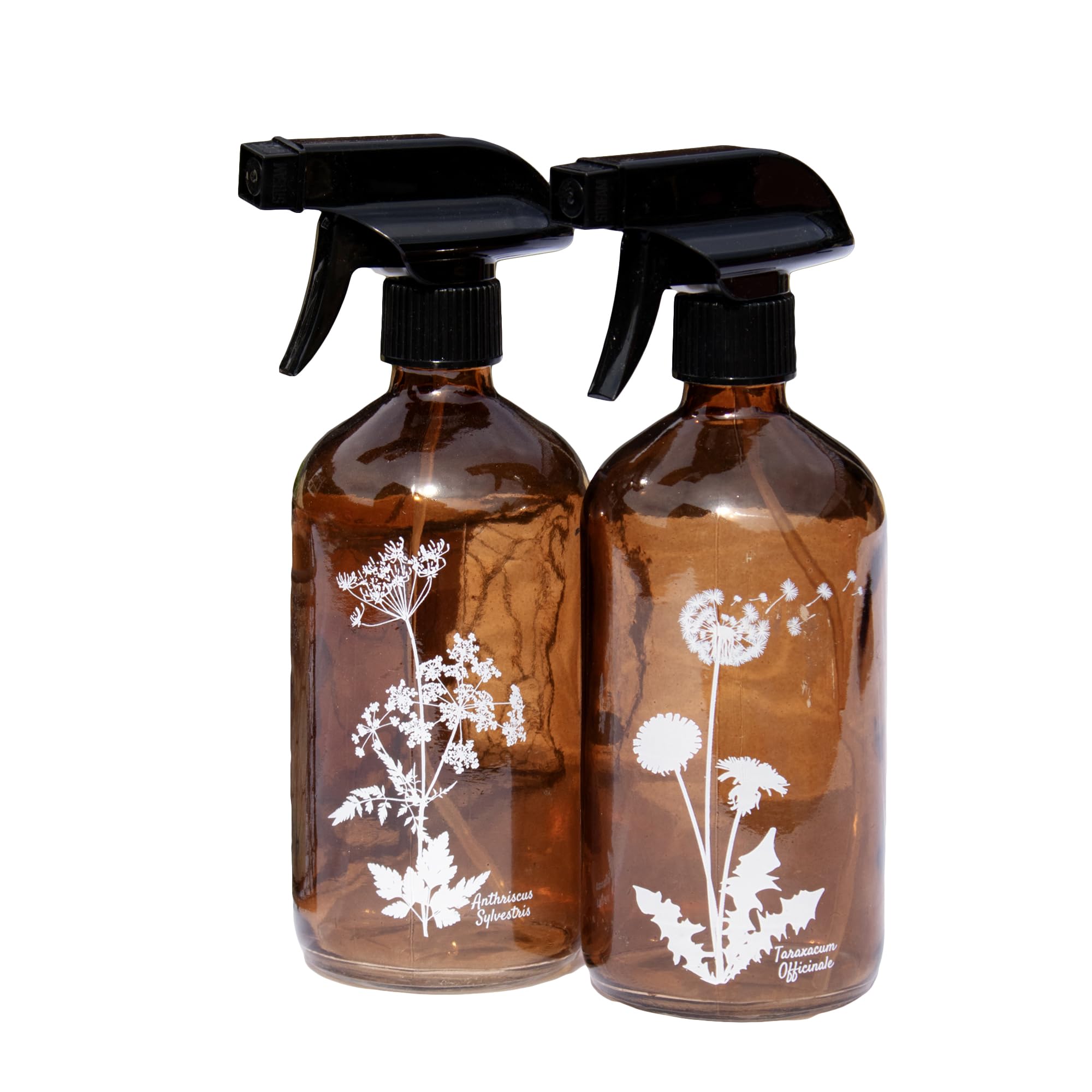 Darthome Brown Set Of Wildflower Glass Spray Bottles 500Ml Flower Plant Mister Atomisers (Brown) Size 2