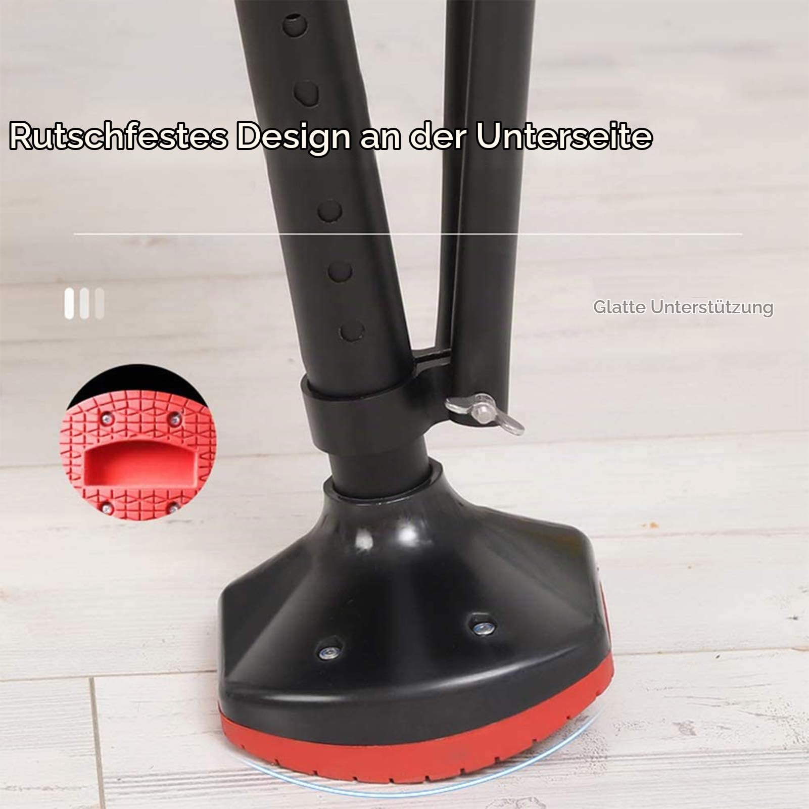 Lenkbarer Knie-Walker, Teleskop-Walker Mit Einem Bein, rutschfeste Krücken Knie-Single-Leg-Krücken Für Knöchelfrakturen, Verstauchungen, Wade