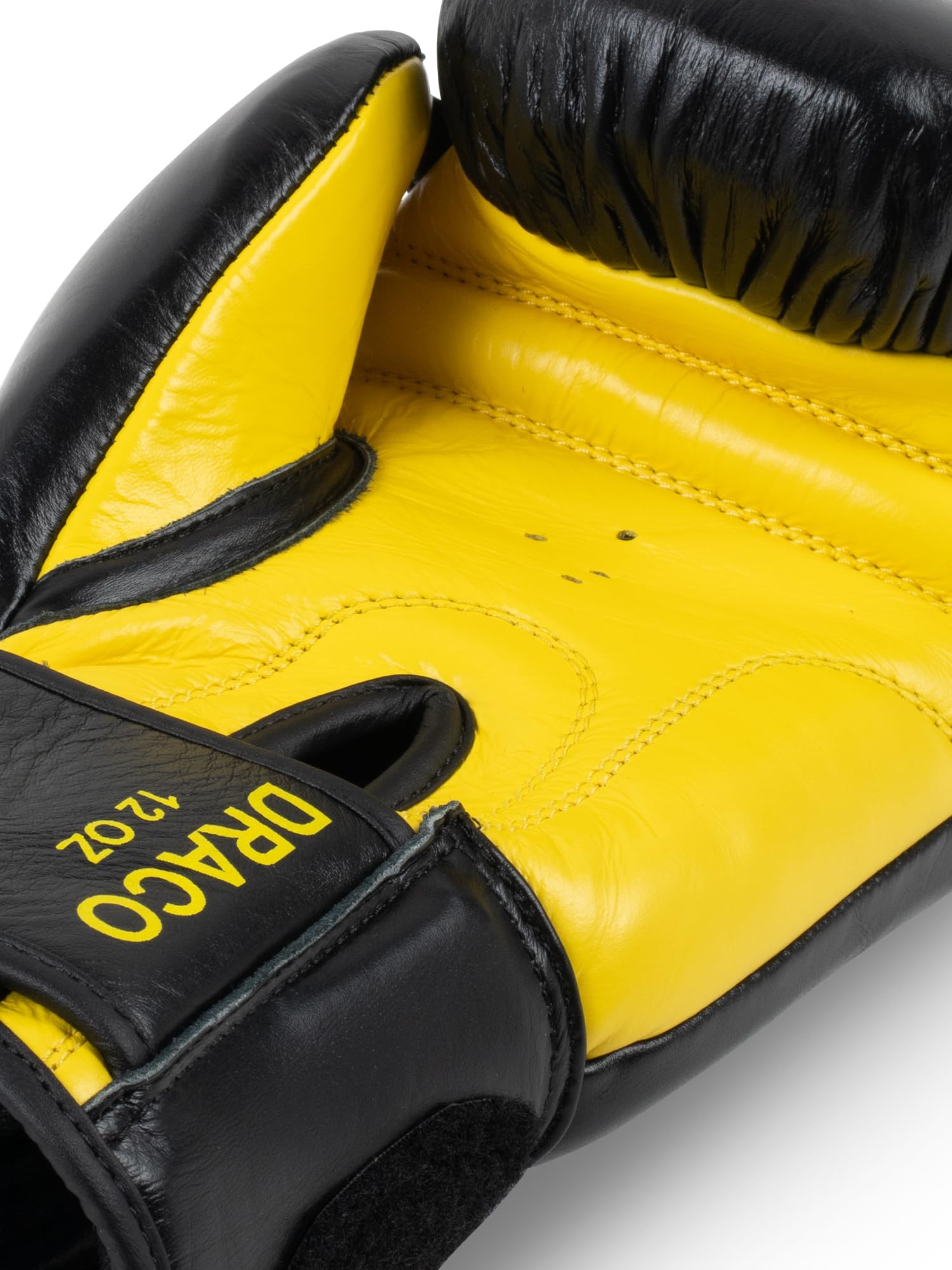 Benlee Rocky Marciano Unisex – Draco Leather Boxing Glove, Black/Yellow, 10 oz