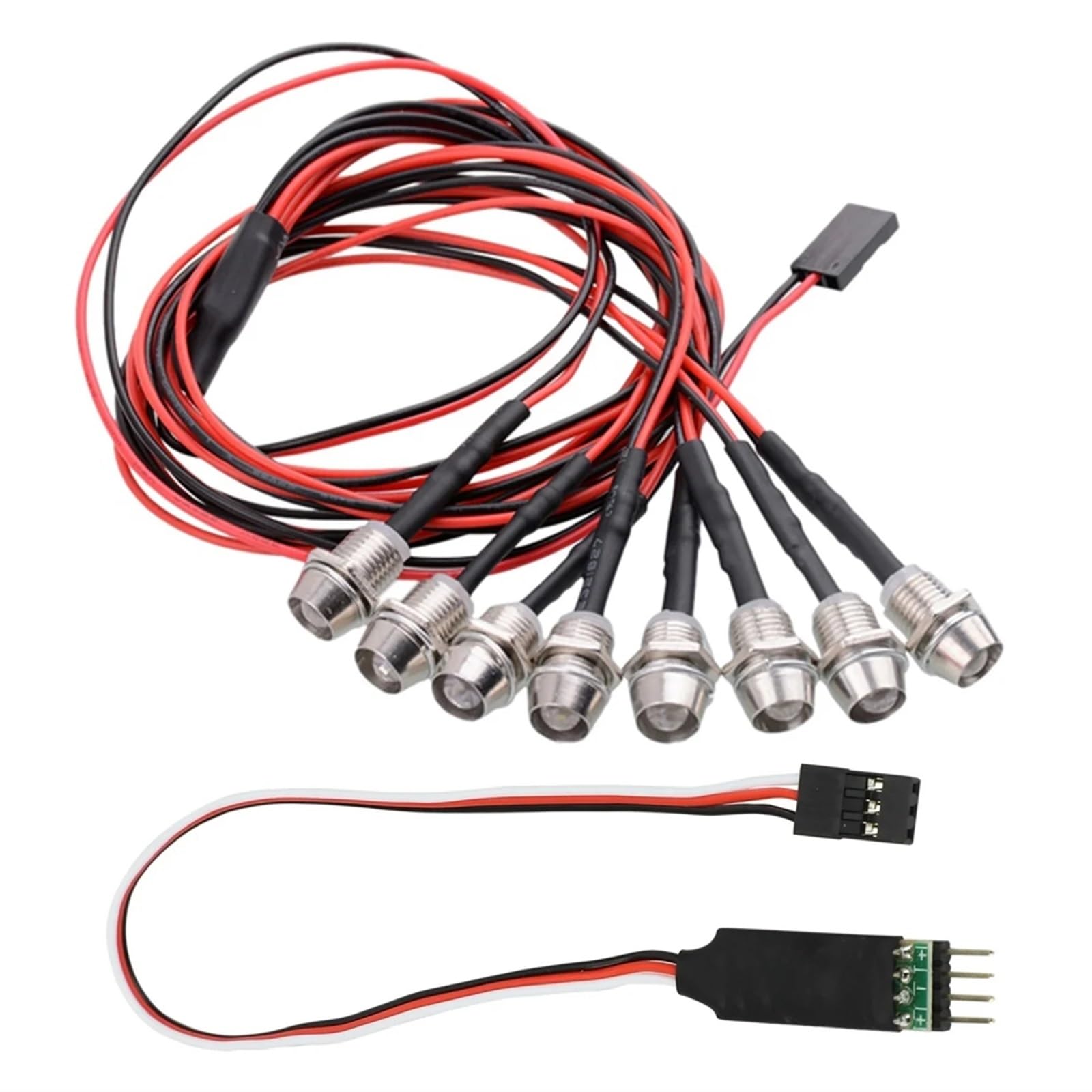 Luces de coche RC de 8 LED con panel CH3 para tunear la iluminación de tu Axial 8