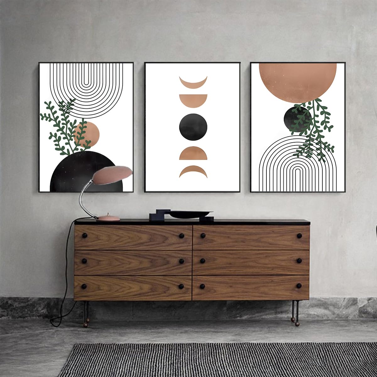 KXHHYB - Abstract Line Geometry Poster - Images modernes - Décoration murale - Style bohème - Images murales - Ligne d'art - Sans cadre - A - 50 x 70 cm x 3