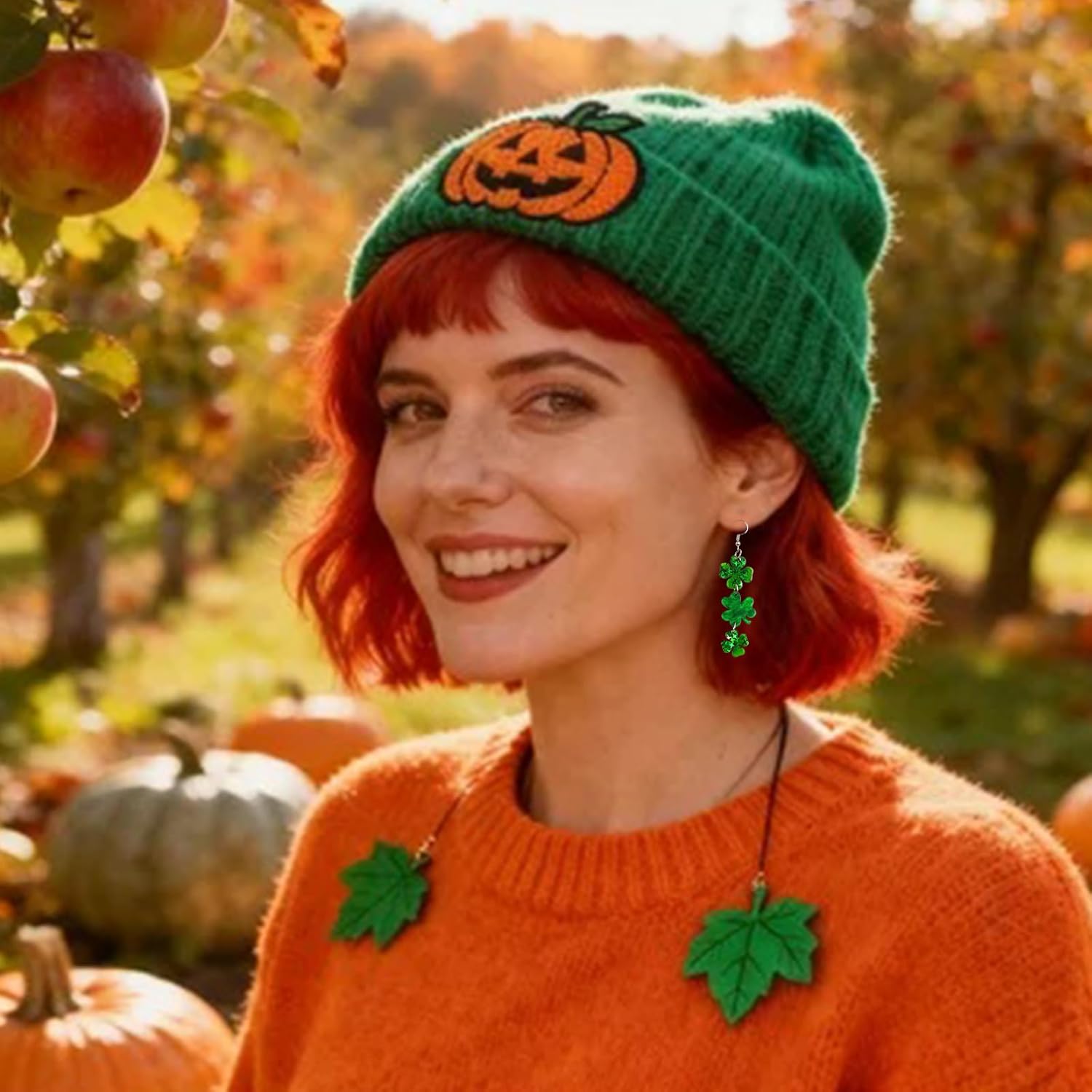 St Patrick's Day Earrings for Women Green Shamrock Clover Dangle Earrings Acrylic Irish Good Luck Holiday Jewelry St. Patrick's Day Jewelry Gift for Women - Image 3