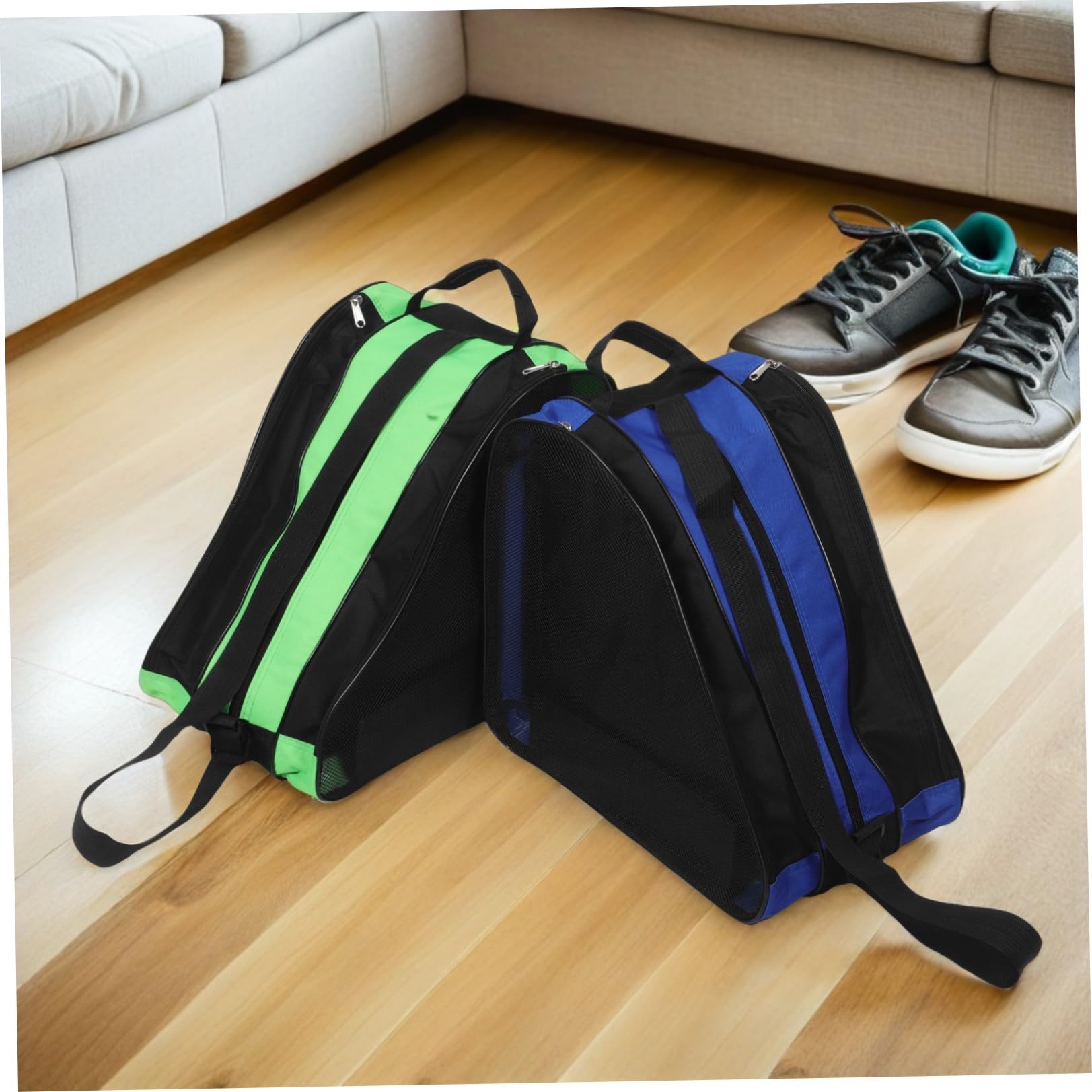 SEWACC 2 Piezas Bolsa para Patines de Ruedas Compartimentos Organizadores y Correa Ajustable, Tela Oxford Resistente al Agua para Patinaje al Aire Libre