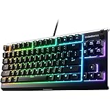 SteelSeries Apex 3 TKL RGB Gaming Keyboard – Tenkeyless Compact Form Factor - 8-Zone RGB Illumination – IP32 Water &amp; Dust Resistant – Whisper Quiet Gaming Switch – Gaming Grade Anti-Ghosting,Black