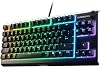 Teclado gamer SteelSeries Apex 3 TKL RGB – factor de forma compacto sin teclado numérico - iluminación RGB de 8 zonas – resistente al agua y polvo IP32 – switch de juego silencioso – anti-ghosting de grado gamer, negro 1