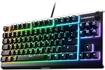 SteelSeries Apex 3 RGB Gaming Keyboard – 10-Zone RGB Illumination – IP32 Water Resistant – Premium Magnetic Wrist Rest (Whisper Quiet Gaming Switch)