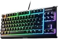 SteelSeries Teclado para jogos Apex 3 TKL RGB – Formato compacto sem chave – Iluminação RGB de 8 zonas – Resistente à água e poeira IP32 – Interruptor silencioso para jogos – Anti-Ghosting, preto