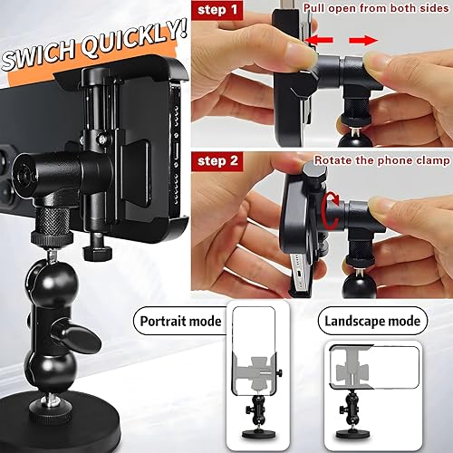 Miniatura 3 de Soporte magnético de metal para teléfono con soporte de grabación de video, soporte para teléfono de gimnasio, atrae a cualquier superficie de metal