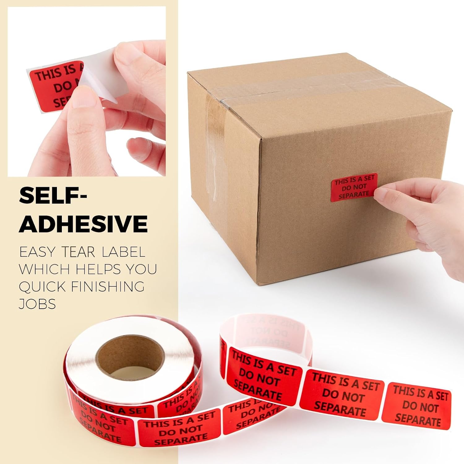 1" x 2" Red This is a Set Do Not Separate Labels 2 Rolls | 1,000 Labels Self-Adhesive Packing Warning Stickers for Shipping Bundle Sets and Multi-Pack Products