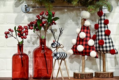 Miniatura 4 de Mud Pie Jarrón de cristal pequeño con cuello de botella de clase española, 5 12 "x 3" diámetro