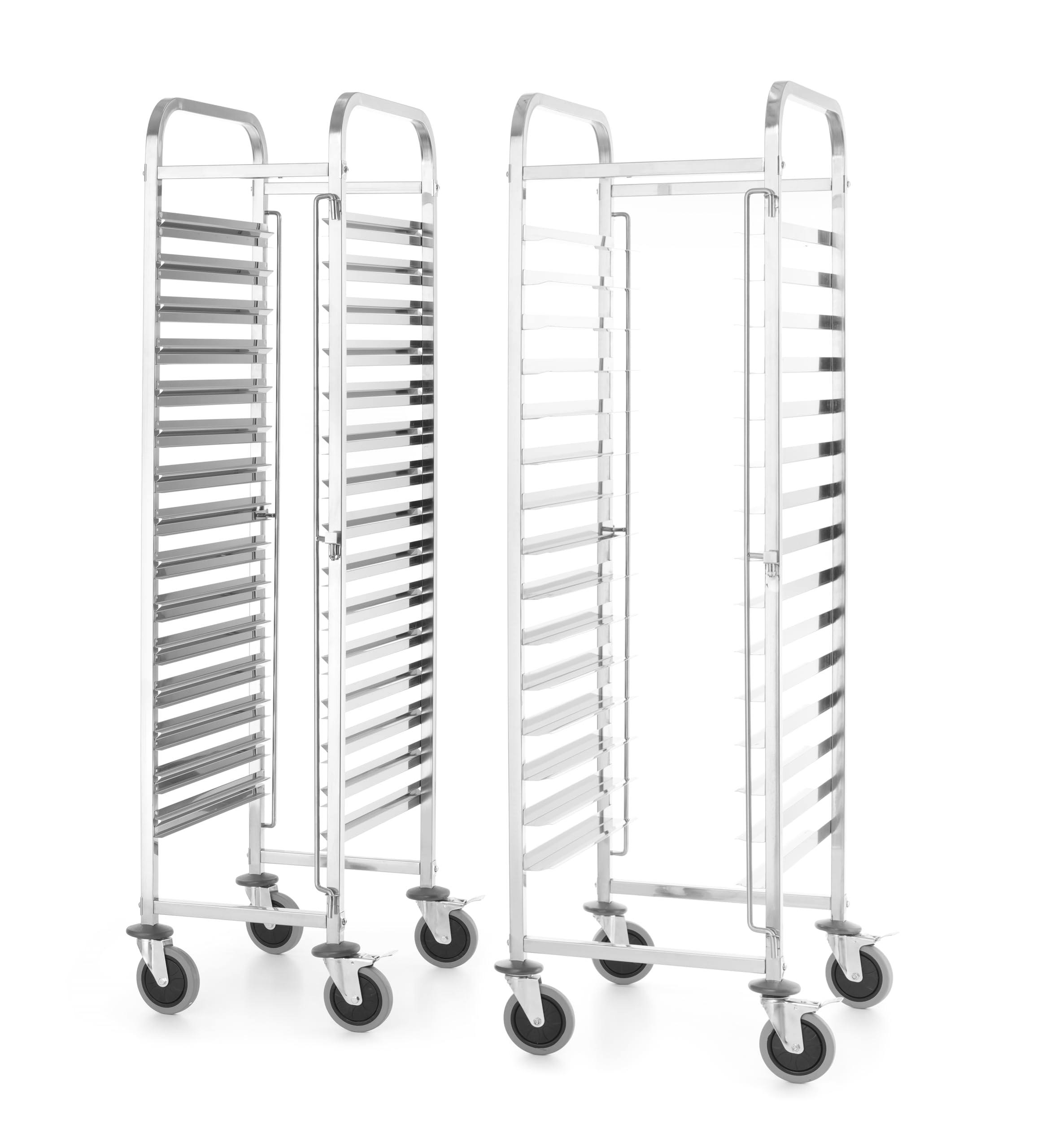 HENDI Carrello portateglie, compatibile con GN 1/1, GN 1/2 e GN 1/3, fino a 15 teglie, portata massima 100 kg, 380x550x(H)1705mm, acciaio inox