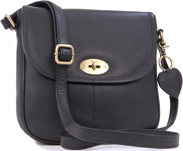 Gigi - Women's Leather Saddle Bag - Shoulder/Cross Body Handbag with Long Adjustable Strap - OTHELLO 8775