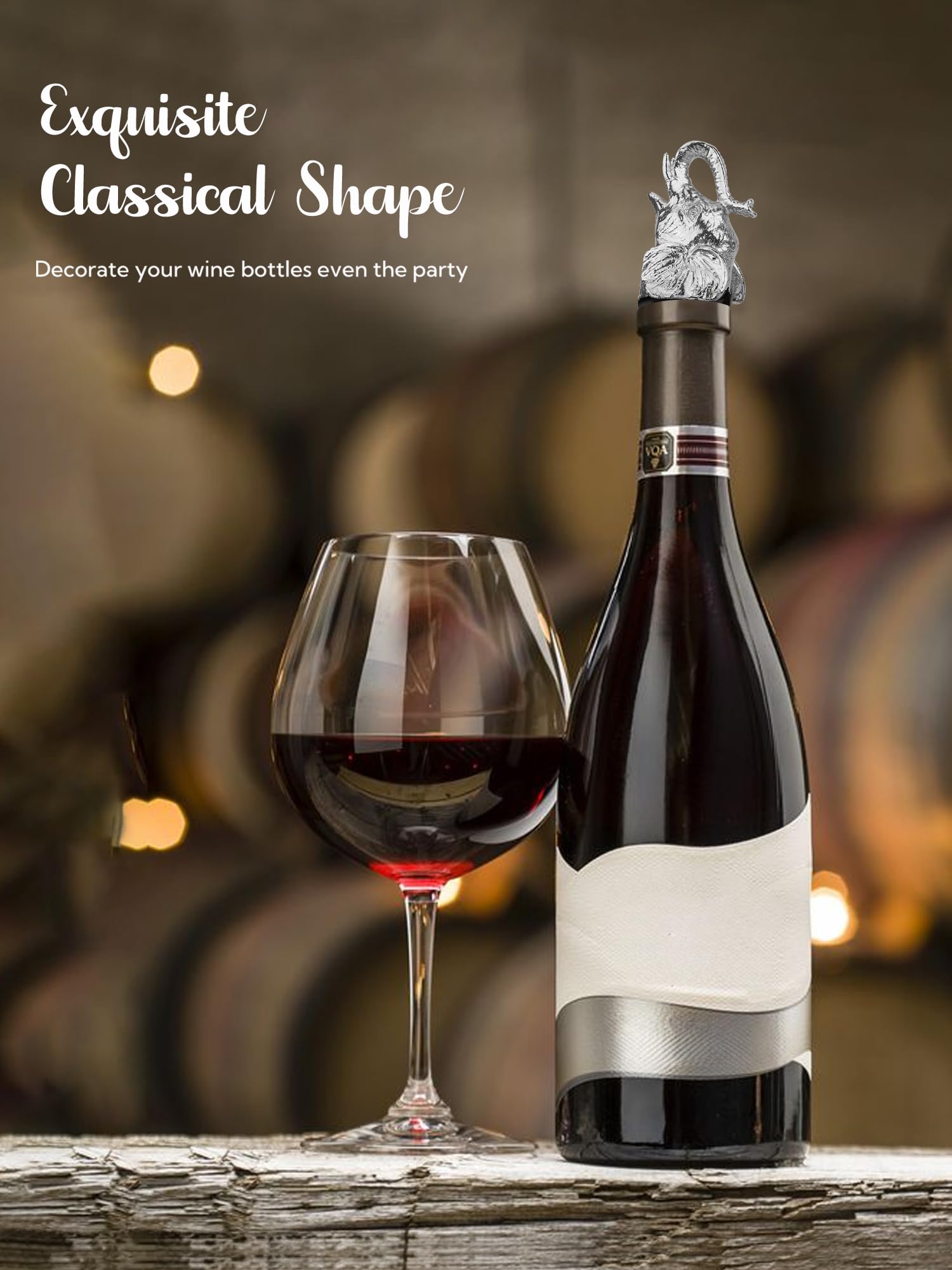 Aérateur De Vin En Acier Inoxydable éléphant Rouge Et Blanc