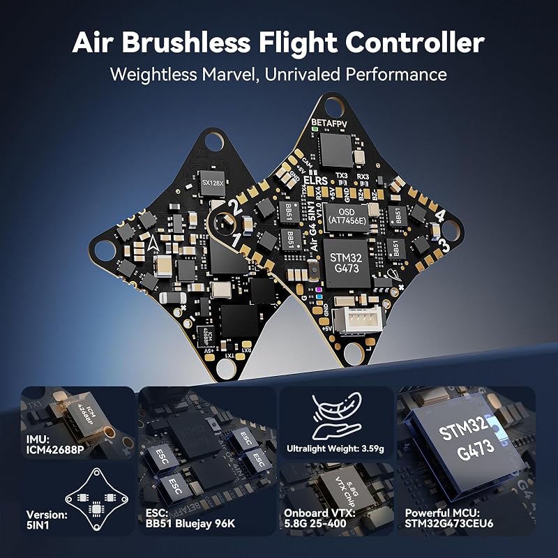 BETAFPV Air65 Brushless Whoop Drón - 65mm Ultrakönnyű Mikro RC Quadcopter, G473 5-in-1 ELRS Vevővel, C03 FPV Kamerával, 0702SE II Motorokkal
