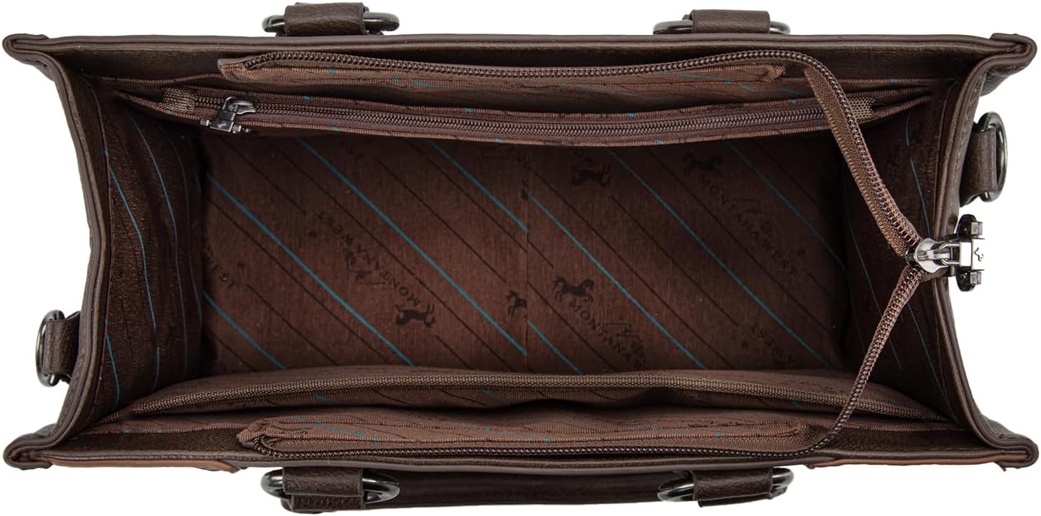 Montana West Tote Bag for Women Western Tooling Handbags Embroidered Concho Crossbody