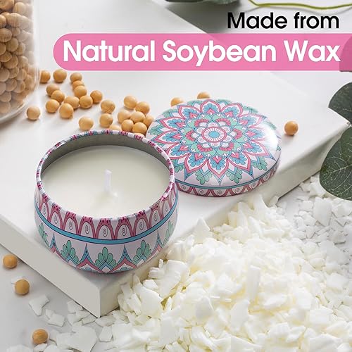 Miniatura 5 de Paquete de 3 velas perfumadas, velas de aromaterapia de 2.5 onzas con aromas florales, juego de velas de soja con tiempo de combustión de 72 horas,
