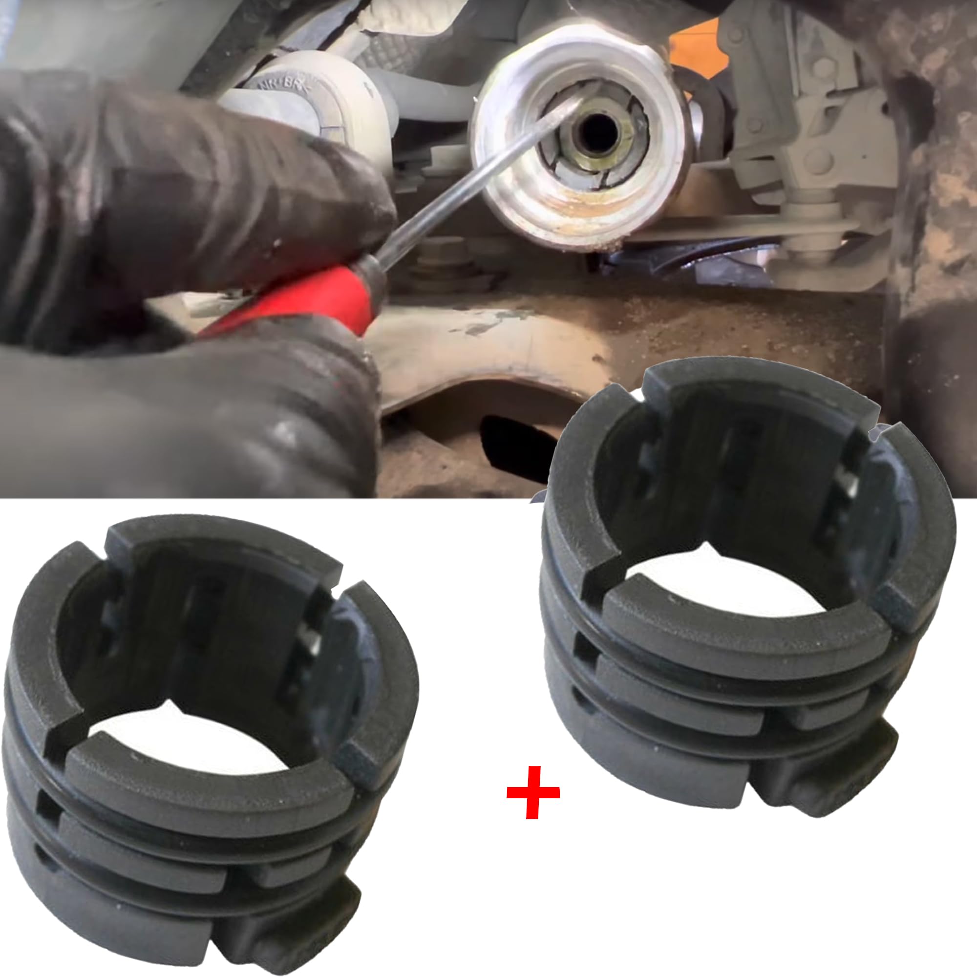 Partsline (Lot de 2) Kit de Réparation Bague d'Etanchéité pour Crémaillère de Direction AVEC Joints compatible avec CLIO III FLUENCE KANGOO II SCENIC II - 490016514R 490019110R