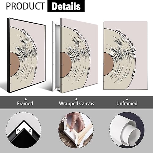 Miniatura 2 de BNGFDV Retro Vinyl Record Music Canvas Wall Art If It'S Neat Repeat The Beat Posters Trendy Music Lover Room Aesthetic Prints Painting For Home
