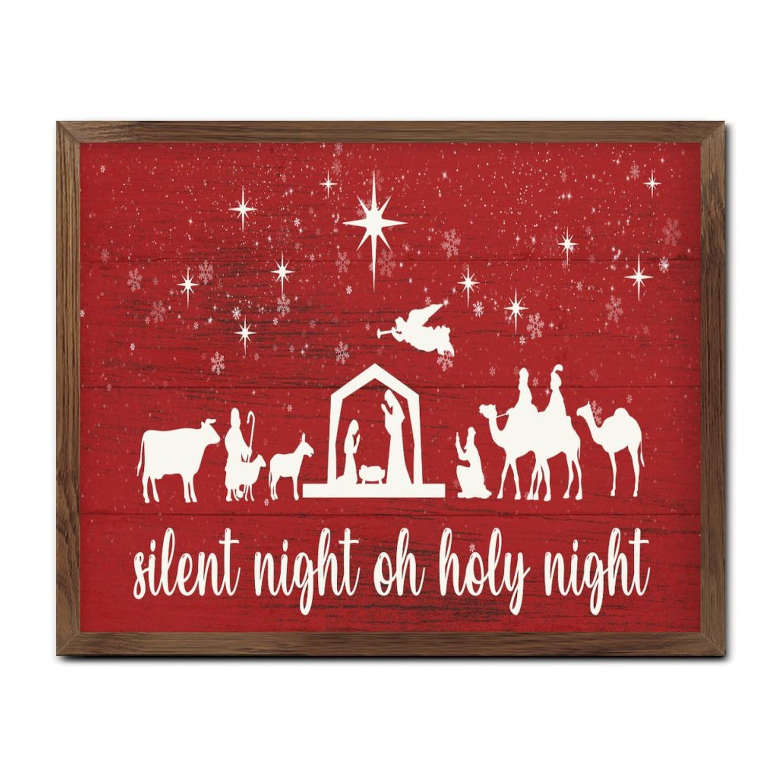 Décoration de maison entrée bois Oh Holy Night pour sublimer Noël