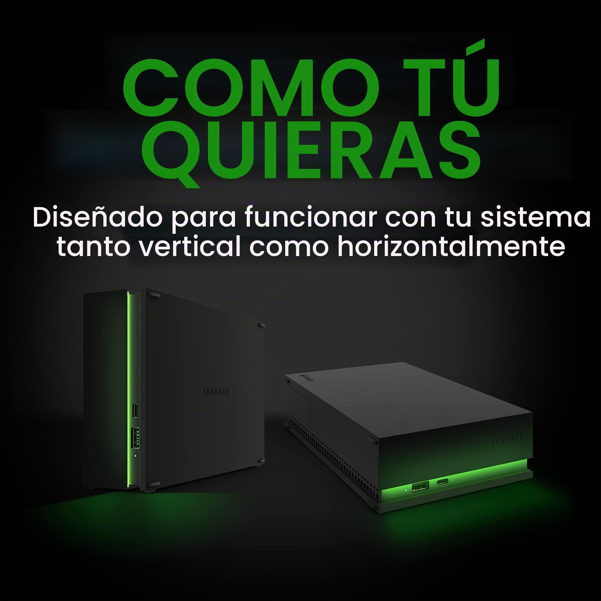 Seagate Game Drive Hub, 8TB, External Hard Drive Desktop, USB 3.2 Gen 1, Dual USB-C and USB-A ports,