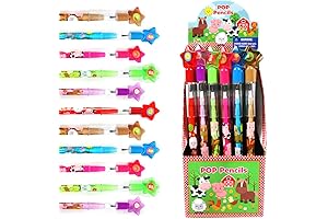 TINYMILLS 24 Pcs Farm Animals Stackable Push Pencils for Kids
