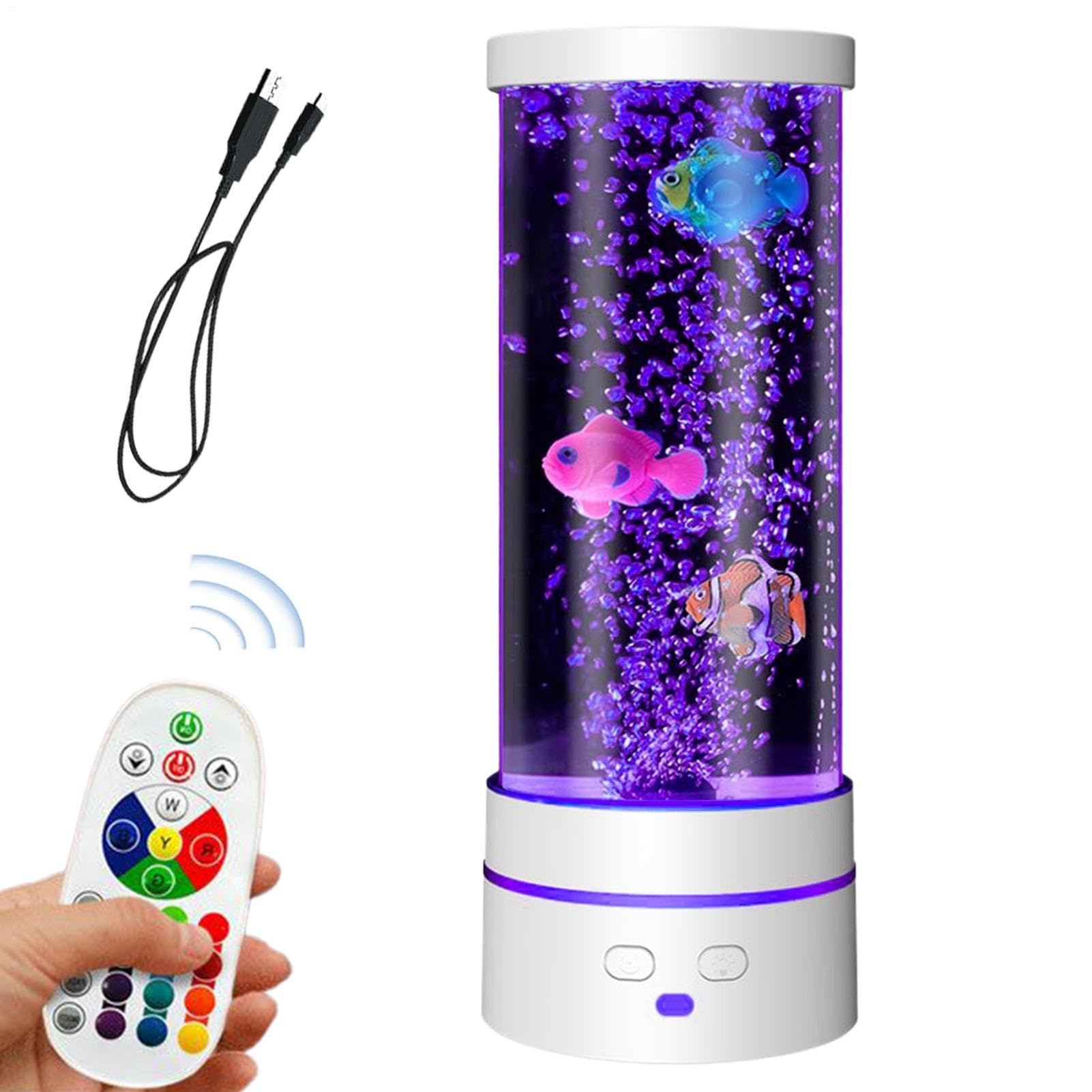 Lámpara de tubo de burbujas, control remoto LED sensorial para un ambiente relajante, efecto de agua, estilo acuario con luz de torre de burbujas, iluminación decorativa de estado de ánimo para
