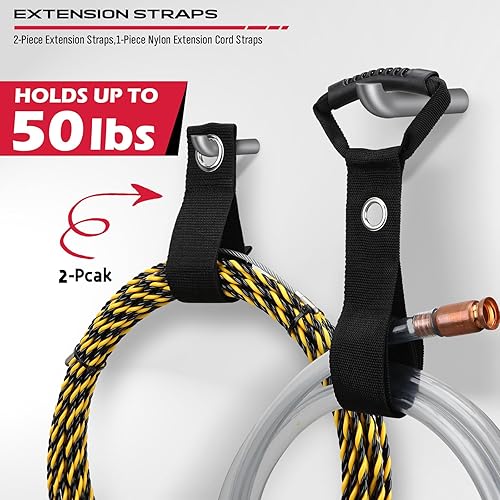 Miniatura 5 de SEDY Organizador de herramientas de almacenamiento de garaje resistente de 64 pulgadas para montaje en pared, estante de herramientas con ganchos