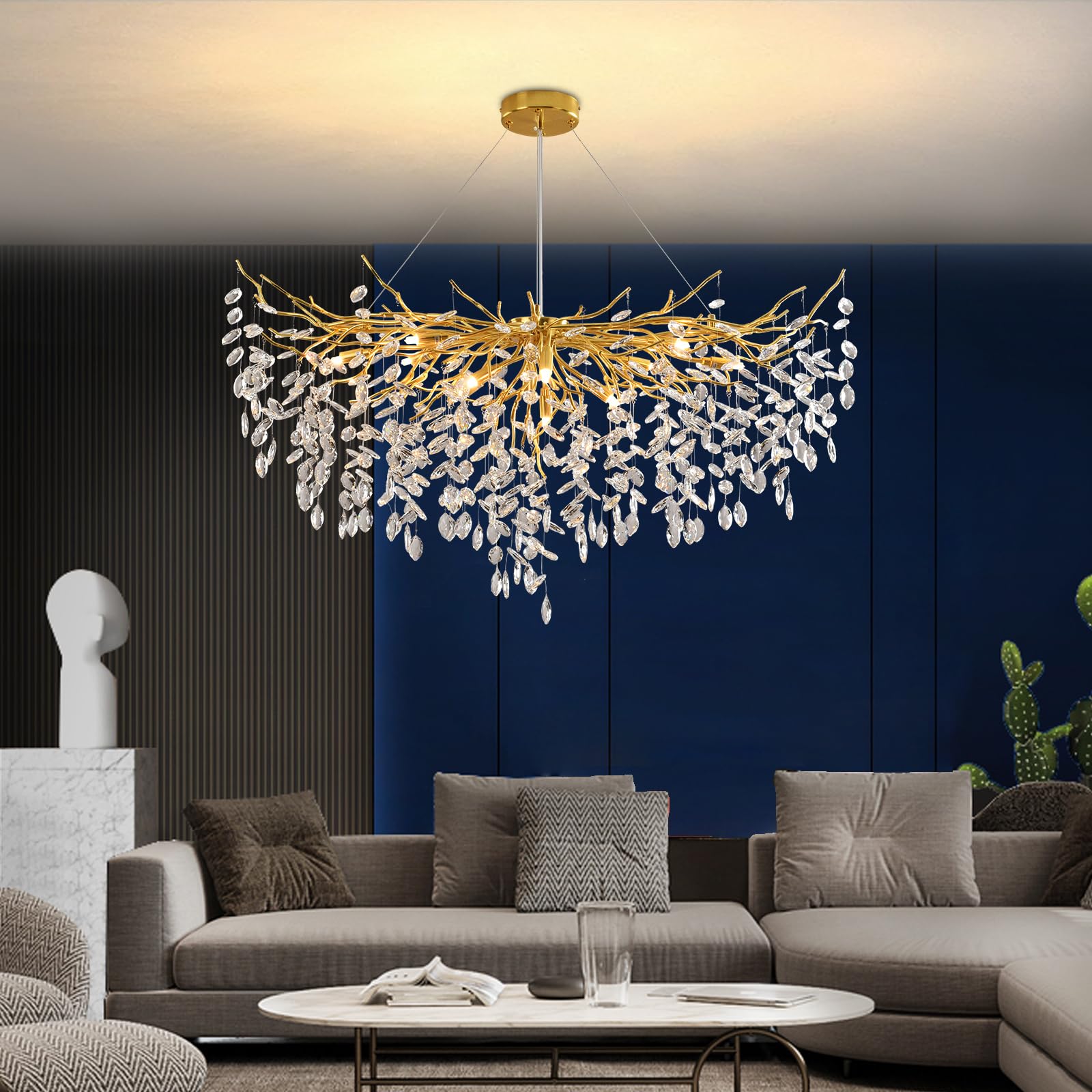 Nowoczesny kryształowy żyrandol, kryształowy żyrandol Raindrop, oprawka G9, lampa wisząca do salonu, jadalni, sypialni, restauracji