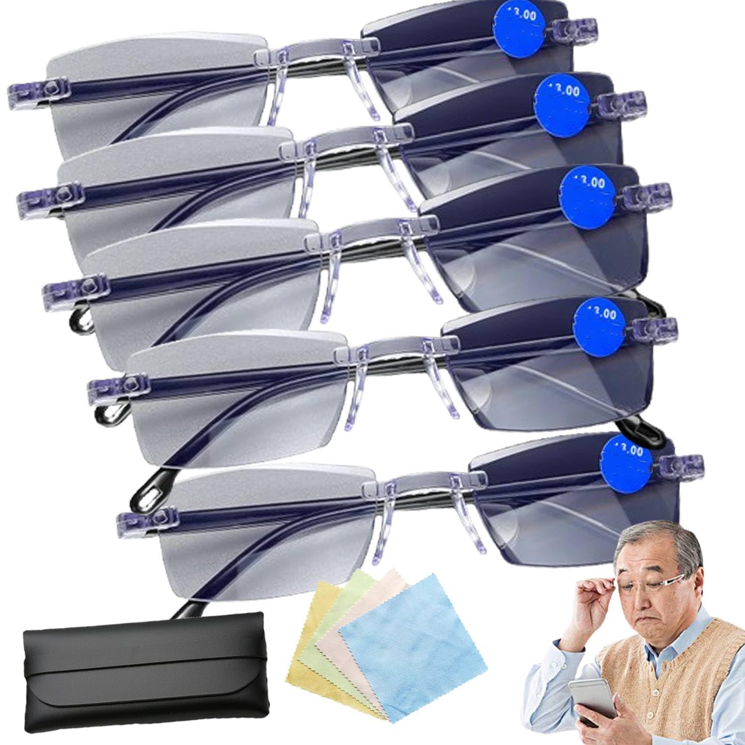 Hoytem Visioonns Glasses For Men/Women,Intelligent Zoom Anti Blue Light Presbyopia Glasses,vissions Glasses