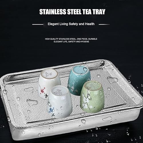 Miniatura 7 de Bandejas de germinación de plantas, 2 bandejas de germinación de acero inoxidable, bandeja de cultivo de brotes de frijoles rectangulares, kit de